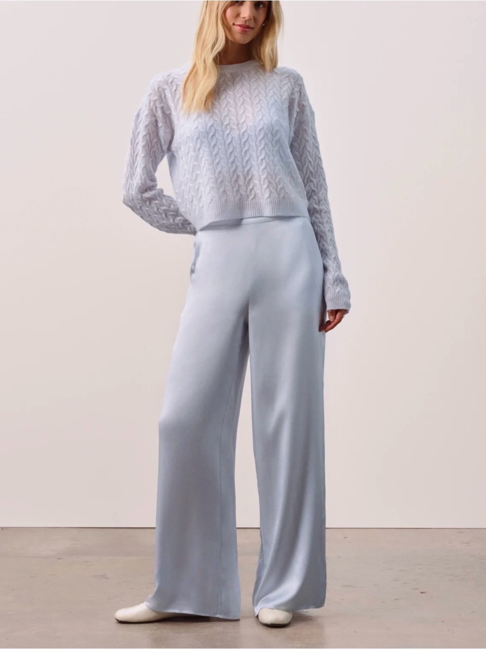 NAKED CASHMERE ROBYN SILK Pull On PANT Cloud Size Large New